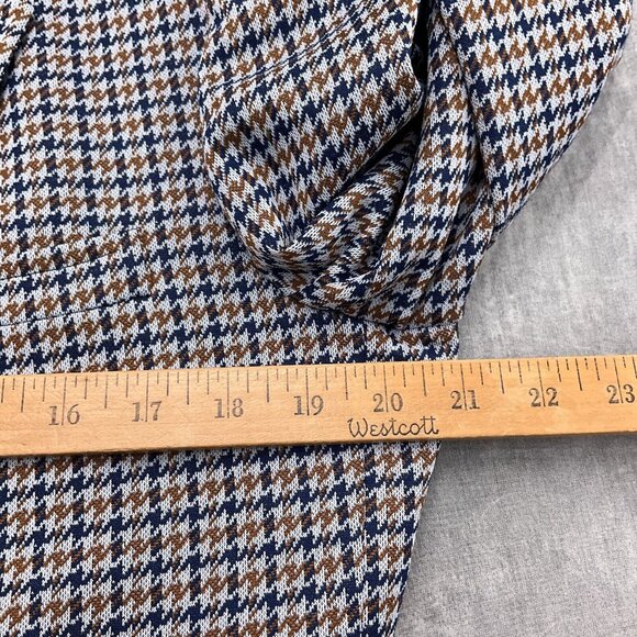 Ugo‎ Pucci Blazer Men 40 Gray Blue Brown Houndstooth Belt Union USA 70s VTG - Picture 5 of 13